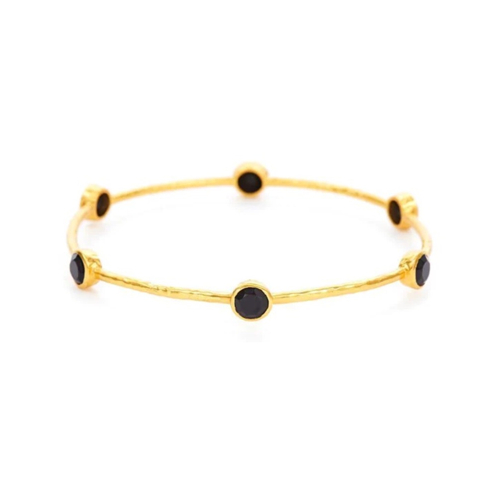 Julie Vos NWT Milano bangle with Onyx - 24k Gold